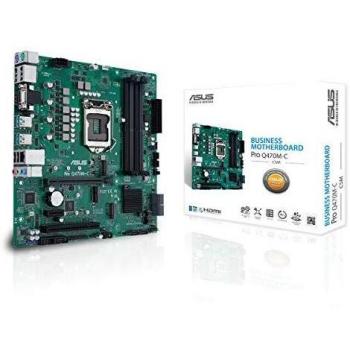 ASUS Pro Q470M-C/CSM - Placa Base mATX Intel de 10a Gen LGA 1200, Dual M.2, DDR4, LAN 1Gb, HDMI, DP, VGA, USB 3.2 Gen 1 de Tipo C