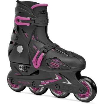 Roces Patines en Línea Orlando III Negro-Rosa, con ruedas de 80 mm, sistema de cierre rápido, bota acolchada para mayor comodidad, chasis de aluminio y freno trasero