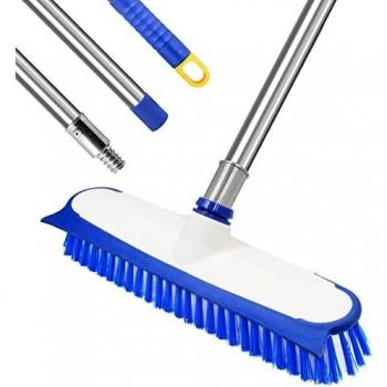 Cepillo para Fregar Suelos con Mango Largo, ITTAHO 140 cm Cepillo para Suelos de cerdas duras, Cepillo para Suelos 2 en 1 Resistente para Limpiar Cocina, baño, Patio, Suelo de baldosas, lechada