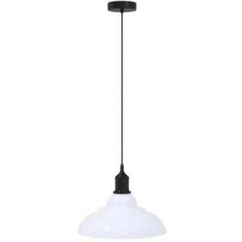 Lámpara colgante ajustable E27 blanca brillante Ø 31 cm metal