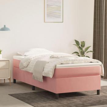 Estructura de cama rosa 90x190 cm en terciopelo sin colchón vidaXL