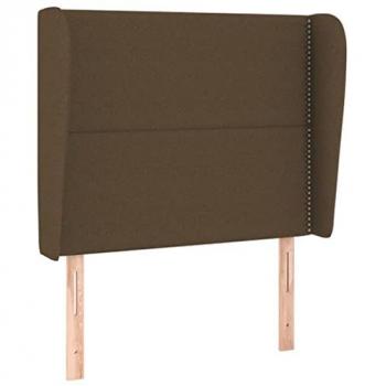 Cabecero con orejas de tela gris claro 103x23x118/128 cm