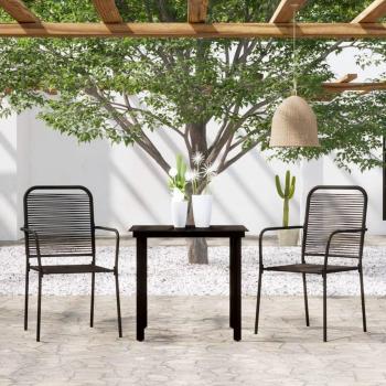 vidaXL 3-Piece Black Garden Dining Set