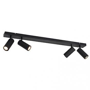 Foco de techo inteligente negro 4 luces ajustables con 4 bombillas Wifi GU10 50mm - Renna