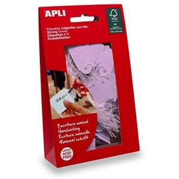 APLI 12929 - Etiquetas colgantes rosas 22 x 35 mm 100 u