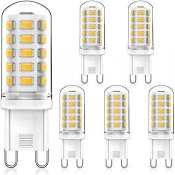 MLlichten 4W Bombillas LED G9 4000K Blanco Natural, Equivalente 30W 40W Halógeno, No Regulable Sin Parpadeo G9 LED Bombillas, AC220-240V G9 Lámpara LED , Ángulo de Luz de 360°, Paquete de 5