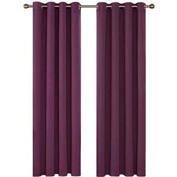 Deconovo Cortinas Habitación, Dormitorio Moderno, Opacas Térmica Aislante, con Ojales, 117x160 cm