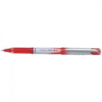 Pilot - V-Ball Grip 05 - Bolígrafo Roller Tinta Liquida - Rojo - Punto Fino - Caja 12 unidades