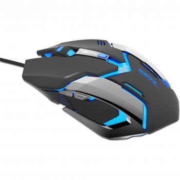 Ratón Gaming E-Blue Auroza USB, 4000 DPI, óptico, 6 teclas, color negro