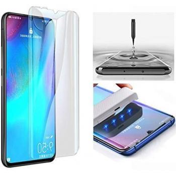 Mocolo - Protector Pantalla UV Nano Tech Full Glue para HUAWEl P30 Pro - Cristal Templado Curvo, Pantalla Completa