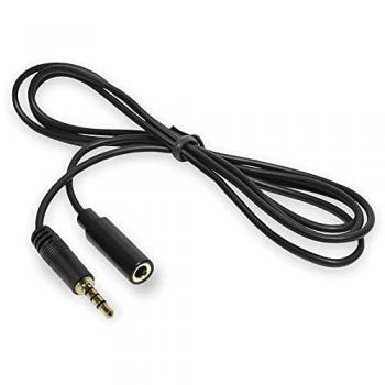 Cable de Audio con Micro 3m Negro Alargador Mini Jack 3.5mm OMTP TRRS 4 Polos Macho a Hembra Estéreo para Teléfonos y PC