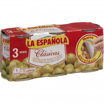 La Española - Clásicas - Aceitunas Verdes Rellenas De Anchoa - 3 x 120 g
