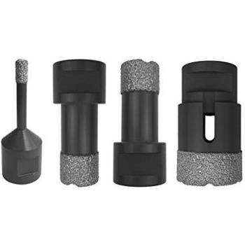 Juego de 4 brocas huecas diamantadas para perforación en seco con rosca M14 (ø 14-20-25-32 mm)