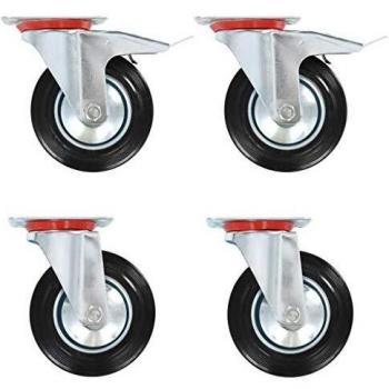 vidaXL 8x Ruedas Giratorias Manipulación Materiales Muebles Bancos Trabajo Carritos Compra Estanterías Resistencia Golpes Suaves con Diámetro 160mm