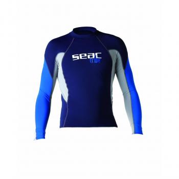 SEAC RAA Long EVO Camiseta para Snorkeling y Natación con Protección UV, Hombre, Azul/Azul Claro, L