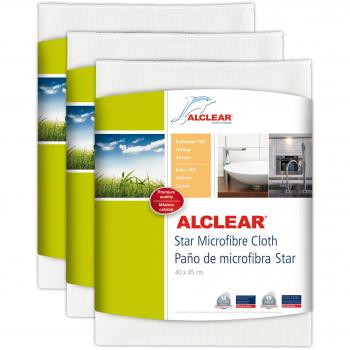 ALCLEAR 950006_3 Paño Especial Star de Microfibra, 40 x 45 cm, Color Blanco