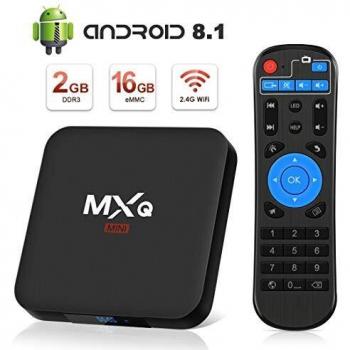 Android 8.1 TV Box, Superpow Smart TV Box Quad Core 2GB RAM+16GB ROM, 4K*2K UHD H.265, HDMI, USB*2, WiFi Media Player, Android Set-Top Box con Voice Remote Control