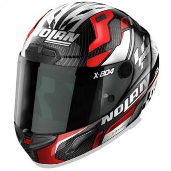 Casco Integral Nolan X-804 RS Ultra Carbon Moto GP - Negro Rojo Plata (L)