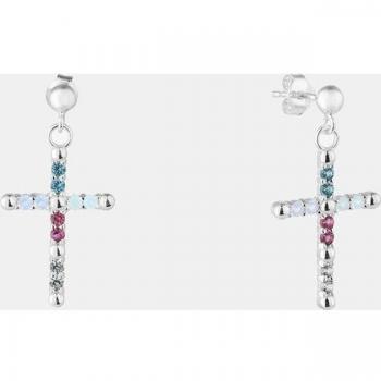 Pendientes Cruz de Plata y Circonitas