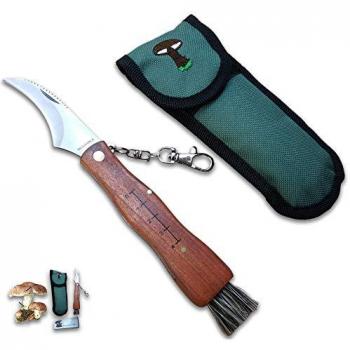 CUPERINOX Navaja para Setas de Acero Inoxidable con Cepillo y Funda Incluida, Ideal para Champiñones y Recolección Micológica
