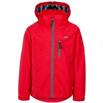 Trespass Overwhelm - Chaqueta Impermeable con Capucha extraíble para niño, Not Applicable, Overwhell, Niños, Color Rojo, tamaño 5/6