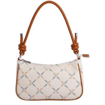 Bolso de hombro Celia marfil con cremallera