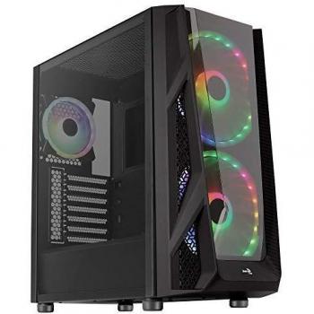 Aerocool NightHawk Duo, caja PC EATX,3 ventiladores, panel cristal templado, negro