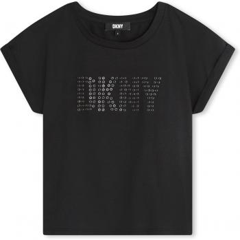 Camiseta de niña DKNY de algodón con logo de tachuelas, manga corta, modelo D60089