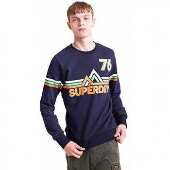 Superdry Downhill Racer Crew Sudadera, Azul