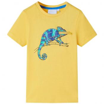 Camiseta infantil de manga corta ocre claro 128