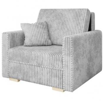 Sillón Columbus 207, Tapiz Tilia 86, Madera, 85x103x98cm, Función de Sofá con Cama y Caja de Almacenamiento