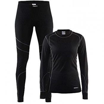 Craft Conjunto Camiseta Maillot Plus – Pantalón para Mujer, Mujer, Color Negro/Gris Granito, tamaño Medium