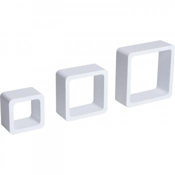 Conjunto de 3 Estantes Flotantes Decorativos Blancos para Libros y CDs