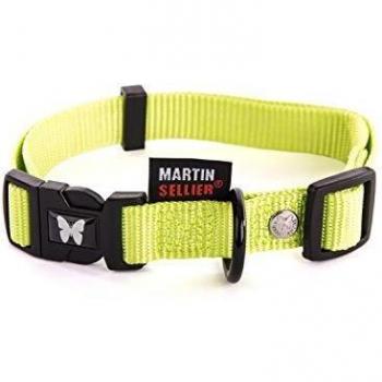 Collar de nailon Martin Sellier verde, tamaño S, dimensiones 16x300 a 450 mm