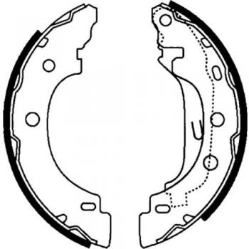 Juego de zapatas de freno HELLA 8DB 355 002-241 con levador de freno a mano para Renault Kangoo I