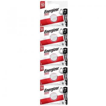 Energizer CR2025 Lithium Coin Cell Battery, 3V, Blister Pack of 5