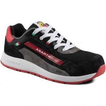 Zapato de seguridad ABARTH EN345 Abarth Safety 595 S3 + HRO + SRC, negro-rojo, tipo zapatilla deportiva para el trabajo