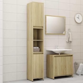 Conjunto de muebles de baño 3 piezas roble Sonoma