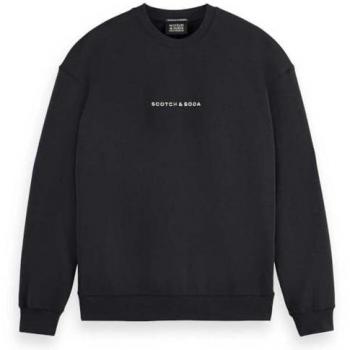 Sudadera Hombre Scotch & Soda - Logo Frontal, Color Negro, Talla Grande, 100% Algodón