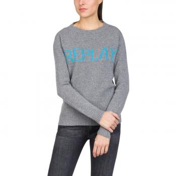 REPLAY Dk1219.000.g22571j, suéter para Mujer, Gris