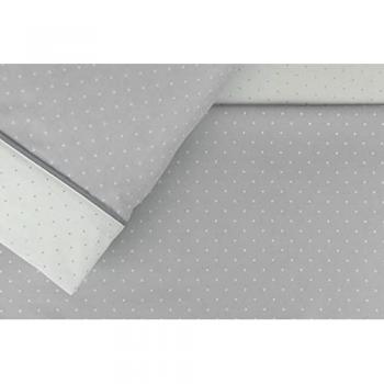 Juego de Sábanas Burrito Blanco Elegante con Diseño de Topos en Beige y Blanco, Incluye Encimera, Bajera Ajustable para Colchones hasta 32 cm y Funda de Almohada, Tejido Su