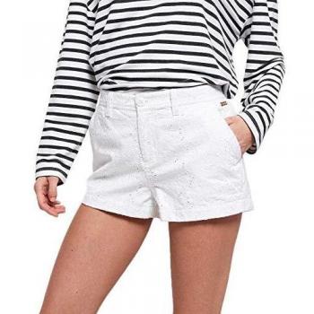Superdry Broderie - Pantalones cortos para mujer, color blanco Blanco XS