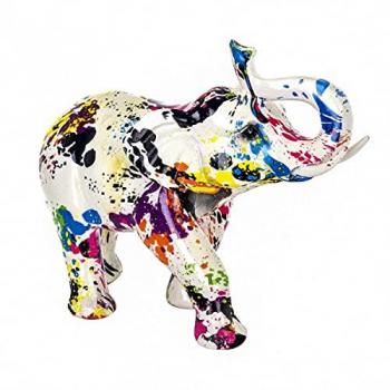 Figura Decorativa Elefante Multicolor de Resina 21x17x10cm Signes Grimalt 24510