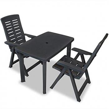 3-Piece Anthracite Plastic Bistro Set