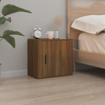 Mesita de noche de pared 50x30x47 cm en Blanco, Negro y Roble Sonoma - Mesita para habitación, dormitorio, salón y estudio, mesa auxiliar