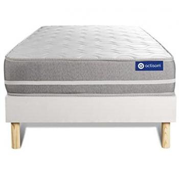 Somier blanco ACTISOM + Colchón de látex y espuma viscoelástica 80 x 190 cm