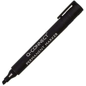 Rotulador Q-Connect Marcador Permanente Negro Punta Biselada 5.0 mm