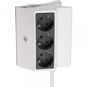 Regleta Brennenstuhl con 3 enchufes y pinza