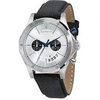 MASERATI Mens Chronograph Quartz Watch with Leather Strap R8871627005