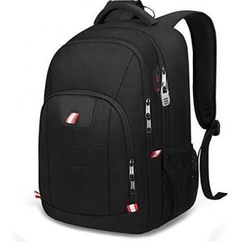 Mochila Portatil Mochila Hombre Mochila Ordenador Portatil 15.6 Pulgadas Mochila Portatil con Ranura USB Mochila Antirrobo del Negocio Trabajo Diario Viaje Escolares - Negro